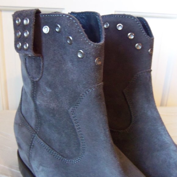 Kanna Gray Suede Studded Ankle Boots sz 36 - Picture 2 of 13
